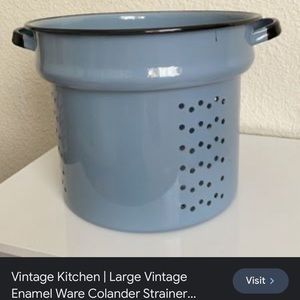 Vintage Enamel Colander Strainer